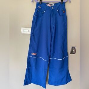 KIKWEAR KDUB Y2K Blue Baggy Wide Leg Landing Parachute Rave Jnco Inspired Sz 28